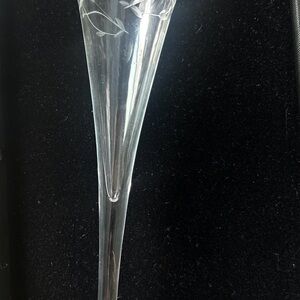 (4) Princess House Heritage Fluted Champagne Glasses Floral Etch #436